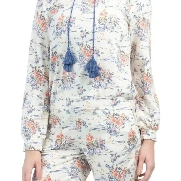 Bobeau Brandy Water Lily French Terry Hoodie Medium - Picture 2 of 7